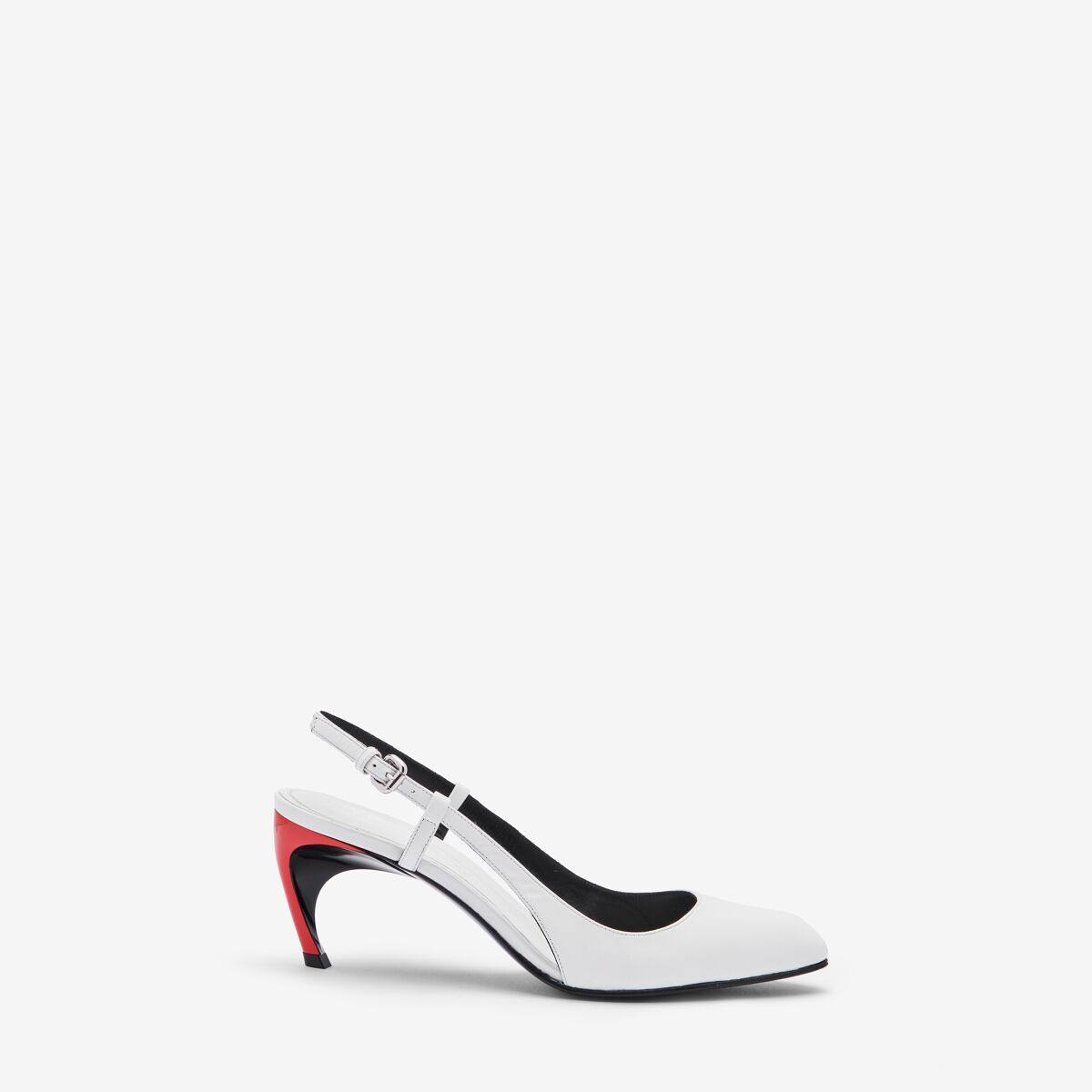 Alexander McQueen Women's White Armadillo Slingback Pump - 10 (Sheepskin)